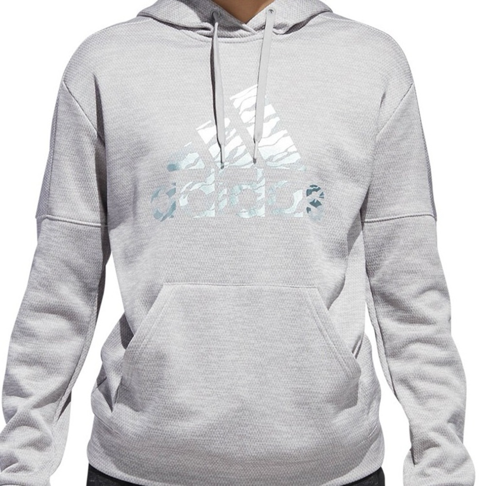 Adidas Women's Athletics Badge Of Sport Camo Print Hoodie Grey, size medium